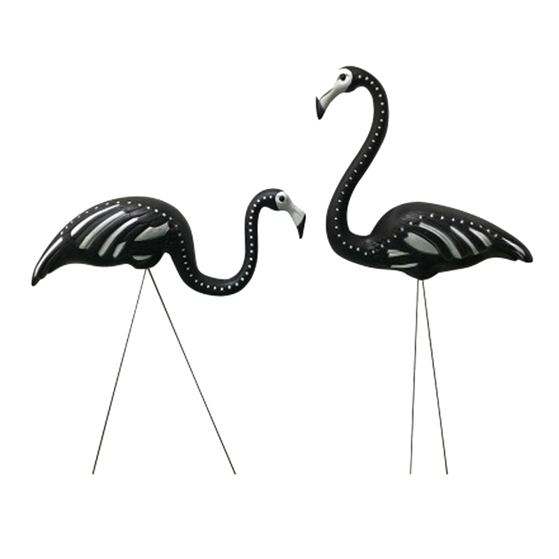 Quintal de esqueleto preto Flamingos Dia das Bruxas Plástico Flamingos Gramado Decoração Ornamento de Gramado Zombie